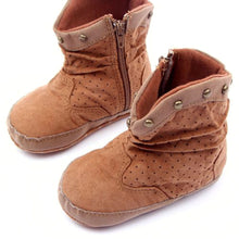 0-12Months Rivets Baby Boy Girls High Boots Suede Zipper Warm Booties Toddler Shoes