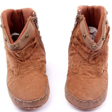 0-12Months Rivets Baby Boy Girls High Boots Suede Zipper Warm Booties Toddler Shoes