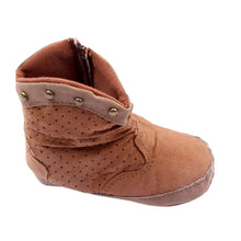0-12Months Rivets Baby Boy Girls High Boots Suede Zipper Warm Booties Toddler Shoes