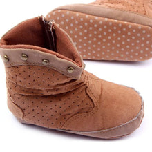 0-12Months Rivets Baby Boy Girls High Boots Suede Zipper Warm Booties Toddler Shoes