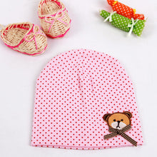 0-9M Lovely Infant Unisex Baby Boys Girls Bear Dots Pattern Cotton Cap Beanie Hats 9 Colors