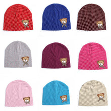 0-9M Lovely Infant Unisex Baby Boys Girls Bear Dots Pattern Cotton Cap Beanie Hats 9 Colors