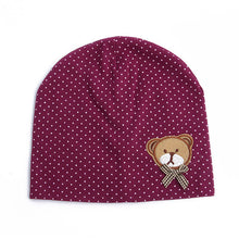0-9M Lovely Infant Unisex Baby Boys Girls Bear Dots Pattern Cotton Cap Beanie Hats 9 Colors