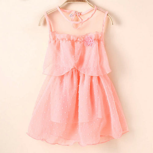 1-4Y New Baby Kids Princess Sheer Tulle Tutu Dress Lace Vest Girl Party Dresses