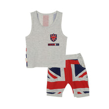1-4Years 2pcs Baby Boy Clothing Set Kids Outfit  Vest + Flag Sets 3 Colors