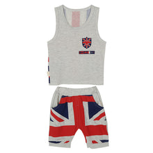 1-4Years 2pcs Baby Boy Clothing Set Kids Outfit  Vest + Flag Sets 3 Colors