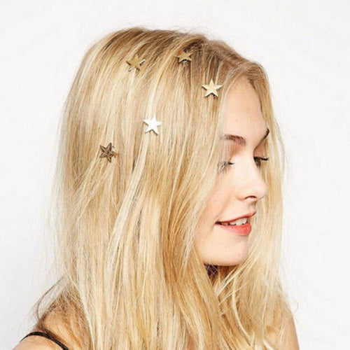 1/5/10Pcs Mini Gold Star Hairpins Women Sweet Hair Clips