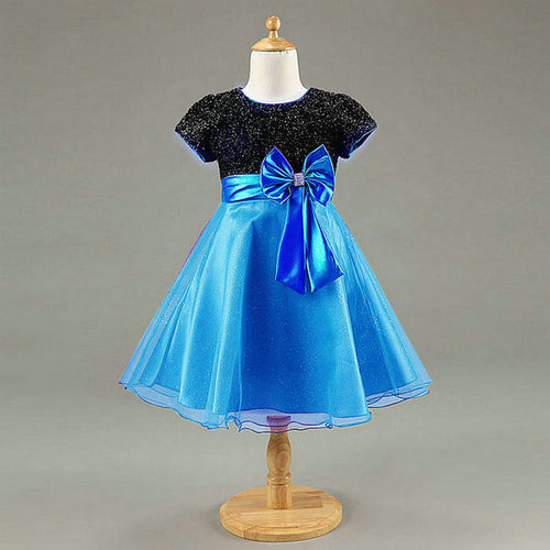 1-7Years Kids Girl Princess Bow Tutu Dress Baby Wedding Party Pageant Tulle Dresses