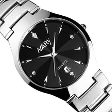 2PC Couple Watch Luxury with Calendar Quartz Watches Stainless Steel Date Wrist Watches Reloj Lovers' Gift