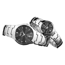2PC Couple Watch Luxury with Calendar Quartz Watches Stainless Steel Date Wrist Watches Reloj Lovers' Gift
