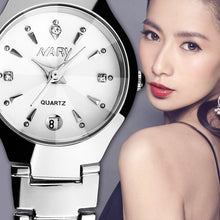 2PC Couple Watch Luxury with Calendar Quartz Watches Stainless Steel Date Wrist Watches Reloj Lovers' Gift