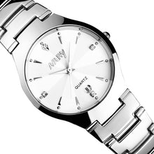 2PC Couple Watch Luxury with Calendar Quartz Watches Stainless Steel Date Wrist Watches Reloj Lovers' Gift