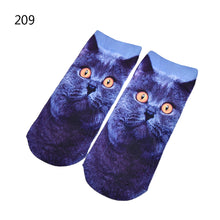 3D Print Animal Cat Women Socks Casual Cartoon Socks Low Cut Ankle Socks