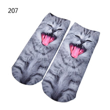 3D Print Animal Cat Women Socks Casual Cartoon Socks Low Cut Ankle Socks