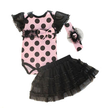 1 Set born Infant Baby Girl Clothing Polka Dot Headband + Romper + TUTU Outfit Clothes 3pcss Sets