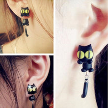 100% Handmade Polymer Clay Cute Cat Cotton Animal Stud Earrings Ear Stud Jewelry Brincos