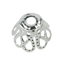 100 Pcs Silver Plated Flower Bead Caps Findings Filigree Flower Cup Shape 7mm Silver Bead Caps For Diy Jewelry Making