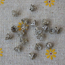 100 Pcs Silver Plated Flower Bead Caps Findings Filigree Flower Cup Shape 7mm Silver Bead Caps For Diy Jewelry Making