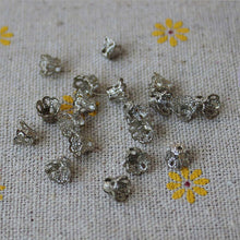 100 Pcs Silver Plated Flower Bead Caps Findings Filigree Flower Cup Shape 7mm Silver Bead Caps For Diy Jewelry Making