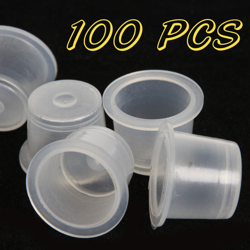 100 Pcs Large Size 18mm Plastic Tattoo Ink Cap Cups Supply