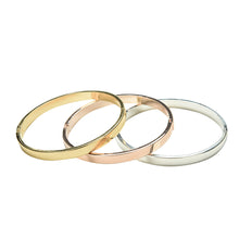 100% titanium steel plated 18K gold bracelet smooth surface lovers bracelets bangle for woman and man worn daily