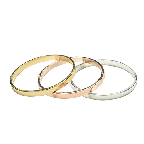 100% titanium steel plated 18K gold bracelet smooth surface lovers bracelets bangle for woman and man worn daily