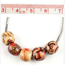 100Pcs Mixed Painted Wood Spacer Beads Fit Charm Bracelet