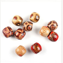 100Pcs Mixed Painted Wood Spacer Beads Fit Charm Bracelet