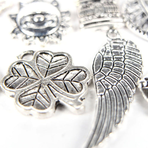 100Pcs Tibetan Silver Mix Charm Pendants Jewelry