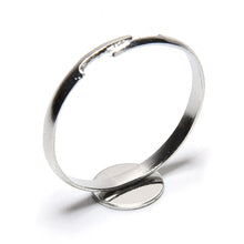 10PCS Dia 8mm Adjustable Silver Plated Flat Ring jewelry Findings Pad Bases Blanks Accessories