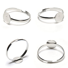 10PCS Dia 8mm Adjustable Silver Plated Flat Ring jewelry Findings Pad Bases Blanks Accessories