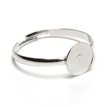 10PCS Dia 8mm Adjustable Silver Plated Flat Ring jewelry Findings Pad Bases Blanks Accessories