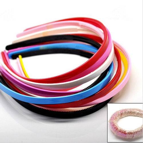 10PCS Headbands Plastic hairbands Ladies/Girls/Kids Simple Style Hair Hoops Teeth candy color