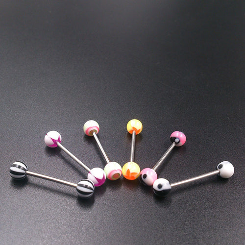 10PCS Mixed Tounge Nipple Ear Rings Bars Barbell Body Piercing Jewelry