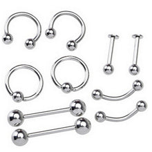 10PCS Stainless Steel Curved Eyebrow Nose Lip Earrings Nipple Piercings Punk Body Piercing