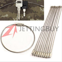 10PCS Stainless Steel Wire Key Ring Chain Keychain Pendant Loop Hiking Climbing Working Aloft Tool Steel Wire Chain Lock 15cm