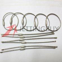 10PCS Stainless Steel Wire Key Ring Chain Keychain Pendant Loop Hiking Climbing Working Aloft Tool Steel Wire Chain Lock 15cm