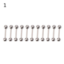 10PCS Stainless steel Ball Tongue Navel Nipple Barbell Rings Bars Body Piercing Sexy