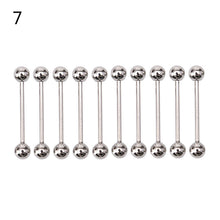 10PCS Stainless steel Ball Tongue Navel Nipple Barbell Rings Bars Body Piercing Sexy
