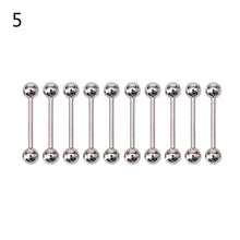 10PCS Stainless steel Ball Tongue Navel Nipple Barbell Rings Bars Body Piercing Sexy