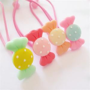 10Pcs Children Girl Elastic Candy Hair Band Headwear Circle Hair Rope Hair Ponytail Holder
