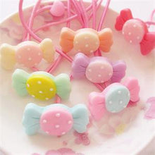 10Pcs Children Girl Elastic Candy Hair Band Headwear Circle Hair Rope Hair Ponytail Holder
