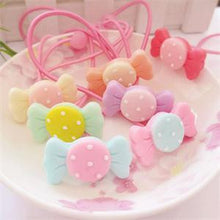 10Pcs Children Girl Elastic Candy Hair Band Headwear Circle Hair Rope Hair Ponytail Holder