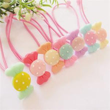 10Pcs Children Girl Elastic Candy Hair Band Headwear Circle Hair Rope Hair Ponytail Holder