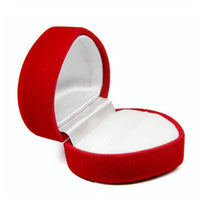 10Pcs Romantic Elegant Simplicity Durable Lid Open Red Heart Shape Ring Boxes Velvet & Flock Gift Boxes Jewelry Supplies