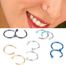 10pcs 5 Colors Nose Hoop Nose Rings Stainless Steel Body Piercing Jewelry Body Jewelry Drop Shipping