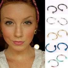 10pcs 5 Colors Nose Hoop Nose Rings Stainless Steel Body Piercing Jewelry Body Jewelry Drop Shipping