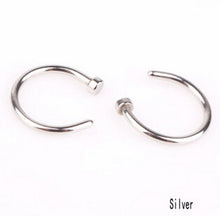 10pcs 5 Colors Nose Hoop Nose Rings Stainless Steel Body Piercing Jewelry Body Jewelry Drop Shipping