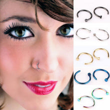 10pcs 5 Colors Nose Hoop Nose Rings Stainless Steel Body Piercing Jewelry Body Jewelry Drop Shipping