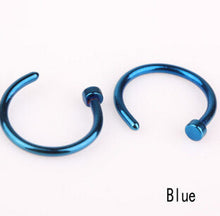 10pcs 5 Colors Nose Hoop Nose Rings Stainless Steel Body Piercing Jewelry Body Jewelry Drop Shipping